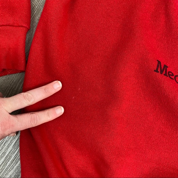 Vintage 80s Cat Christmas Red Crew Neck Sweatshirt - Picture 9 of 12